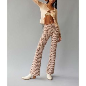 Urban Outfitters Brown Striped Flared Pant - image 1